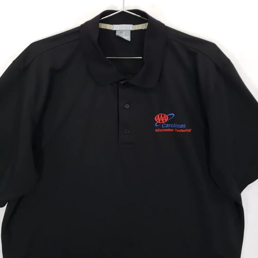AAA Polo Mens Extra Large Black Carolinas Information Technology Golf Pullover - Picture 2 of 9